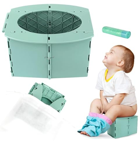 Faltbares töpfchen kinder,Töpfchen für kinder unterwegs,Baby potty travel,Portable toilette für kinder,Baby WC Töpfchen,Töpfchen für Kinder,Baby Potty,kinder töpfchen,Babytopf WC(grün)