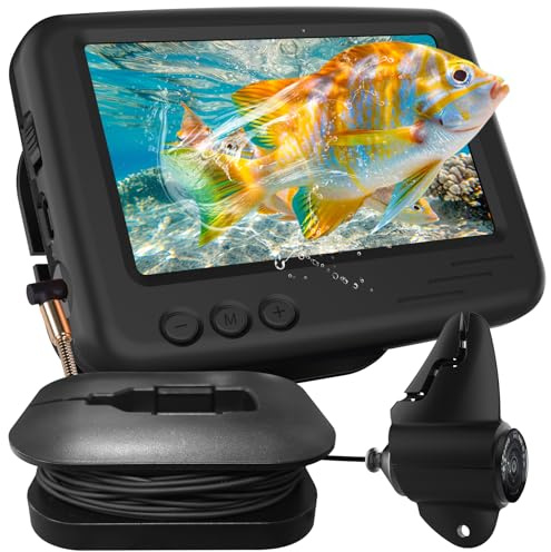 Unterwasserkamera Angeln Fishfinder, Fish Finder Kamera mit 4.3 Zoll IPS Display und 15m Kabel, Wasserdicht 220° Weitwinkel Nachtsicht Unterwasser Angelkamera für Meeresangeln Fluss Angeln Eisfischen