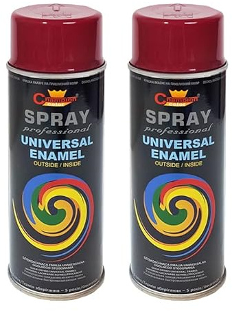 VE-INDUSTRIES Lackspray nach RAL 2er Sparpack Spraydose 400ml Buntlack für Holz, Metall (Weinrot - RAL 3005)