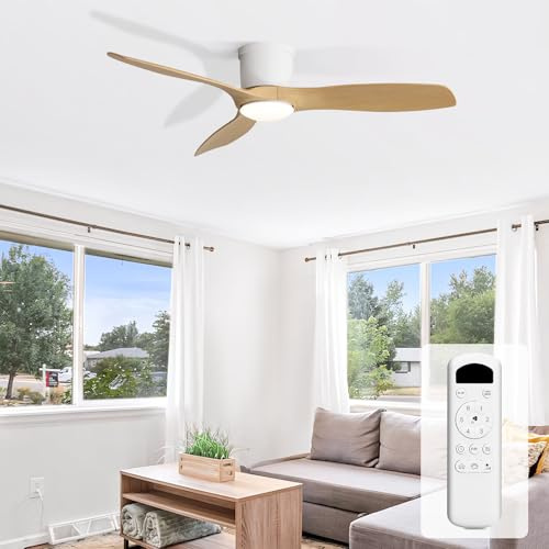 Sofucor Leise Deckenventilator mit Beleuchtung und Fernbedienung, 132 cm | Deckenventilator mit Licht, DC, Timer, 3 Farbtemperatur, 6 Geschwindigkeiten, Sommer Winterbetrieb für Schlafzimmer