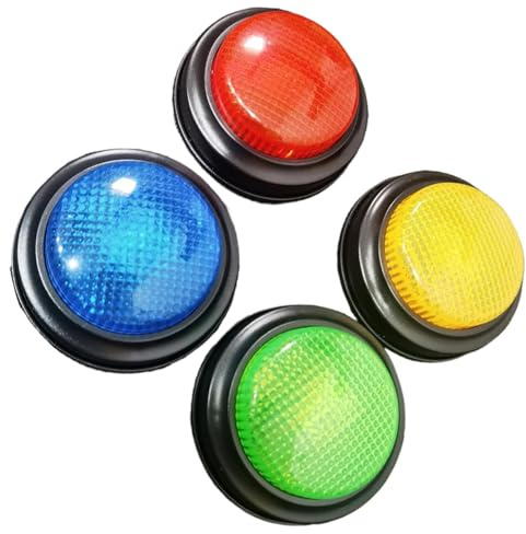 YIXANNX Cicalini per quiz Emozionanti cicalini per spettacoli di giochi per attività in classe Pulsanti audio ABS registrabili per bambini