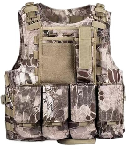 Suxdlan Säkerhetsväst, justerbar lätt snabbfrigörande komfort airsoft väst, multifunktionell och flera fickor för barn tågspel