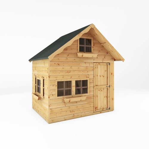 WALTONS | 7x5 Double Storey Swiss Cottage Playhouse | Kids Wooden Two-Level Play House | Shiplap T&G Garden Wendy House | UKCA EN71 Certified | 10 Year Anti-Rot Guarantee