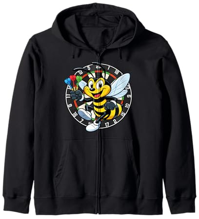 Funny Wasp Darts Player Ally Pally Dartscheibe Design Kapuzenjacke