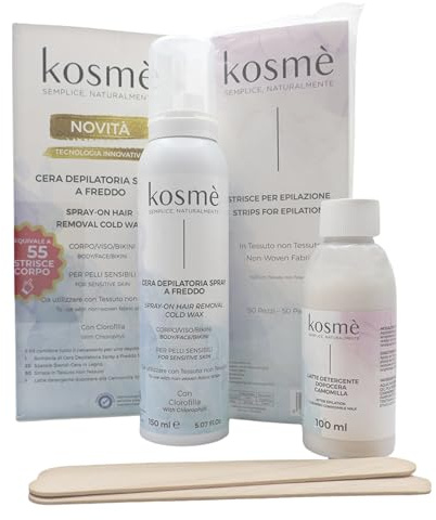 Kosmè Kit Cera Spray a Freddo Depilazione Corpo Viso Bikini Completo