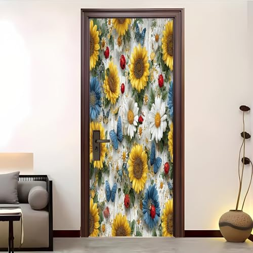 Dörrposter/dörrfolie 90 x 200 cm flerfärgad självhäftande dörrdekal