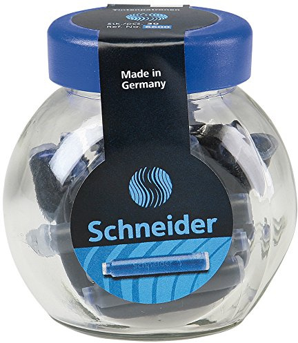 Schneider- Cartuchos de tinta estándar para pluma estilográfica (30 unidades), color azul real