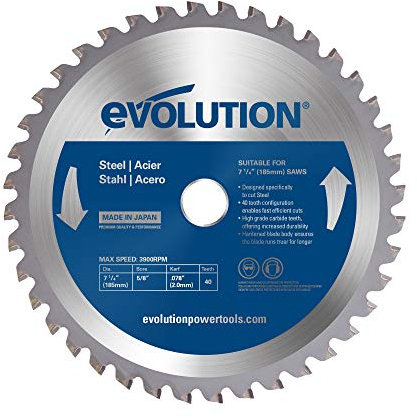 Evolution Power Tools 185BLADEST Steel Cutting Saw Blade, 7-1/4-Inch x 40-Tooth