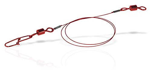 Flexonit Unisex – Erwachsene 10C4050801019561C10 Stahlvorfach mit Wirbel und Karabiner-7x7 Red 7x7 0,36mm 35cm 2St, Bunt, Normal