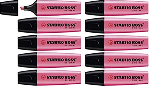 Evidenziatore Boss Original - rosa - punta a scalpello - tratto da 2 a 5mm - Stabilo