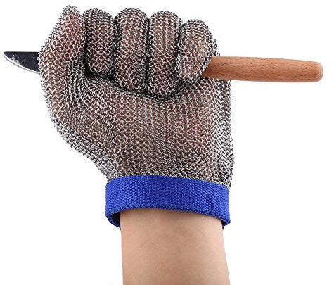 1pc de acero inoxidable 304 guante resistente a los cortes Guantes anti-corte guantes de carnicero para la protección de los guantes de seguridad/guantes de construcción, de gran tamaño