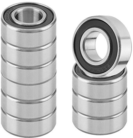 Rillenkugellager, 10 Stück 6002-2RS, gummigedichtet, 15 mm * 32 mm * 9 mm, Lagerstahl, geräuscharm, für 15 mm Wellen- / Stangenprojekte