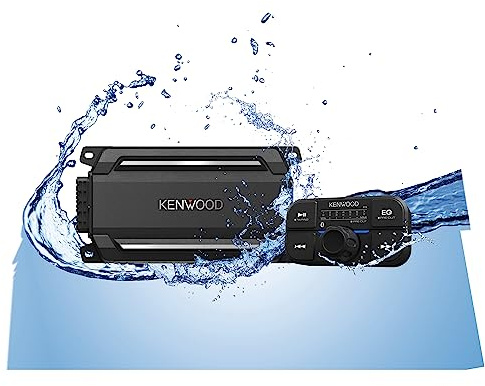 KENWOOD KAC-M5024BT Compact 4-Channel 600 Watt Car Amplifier with Bluetooth Streaming. Built for Marine, ATV and Powersport Applications. Waterproof, Dustproof, Rust Proof and Vibration Proof