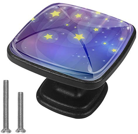 Möbelknöpfe Kinderzimmer Sterne Gold Schubladenknöpfe 4 Stück Schrankknöpfe Möbelgriff Hardware Knöpfe für Kommode Schrank Schublade Küche 3x2.1x2 cm