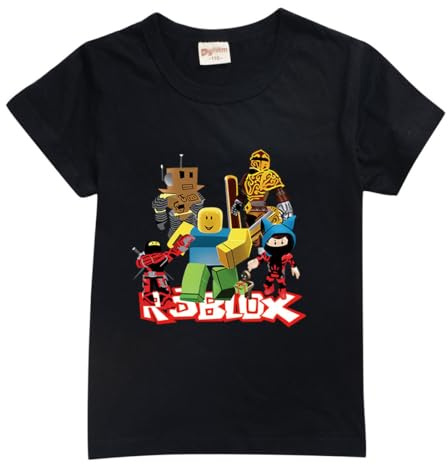 Roblox T-Shirt Sommer Jungen Mädchen Schwarz Sweatshirt für Kinder und Jugendliche 3-12 Jahre Gamer Fans Kleidung Geschenke