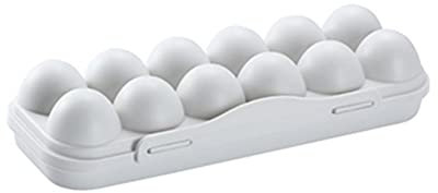 KANKOO Huevo Organizador Huevera Bandeja de plástico para Huevos Cajón de Huevos Huevo Armario Huevo titulares Cocina Huevo Caja de Almacenamiento Gray,12 Cells