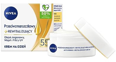 NIVEA anti-rynk dagkräm med arganolja, mogen hud 55+ med SPF 15, 50 ml