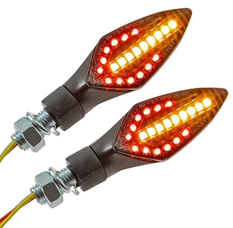 ZIEGER LED-Blinker sequenziell integriertes Rück- und Bremslicht schwarz getönt Glas M10 E-geprüft