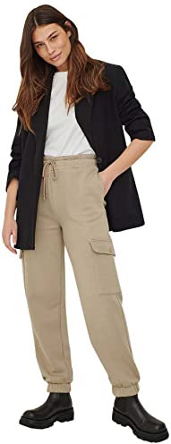 NA-KD Pantalones Deportivos con Bolsillo Grande para Mujer, Oscuro Beige, XXS