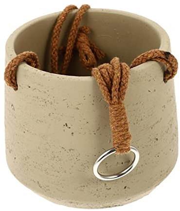 Cabilock Wandmontierter Blumenkübel Aus Zement Einfacher Und Dekorativer Blumentopf Für Balkon Hängender Pflanzer Für Sukkulenten Und Kleine Blumen Sandfarben Mit Ablauflöchern