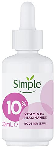 Simple 10% Niacinamide Booster Serum - Face Serum with Vitamin B3 & B5 – Evens Skin Tone & Texture, Strengthens Skin Barrier, For All Skin Types Including Sensitive Skin 30 ml