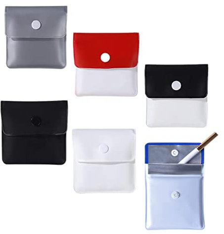 6 Pièces Cendrier de Poche,Ignifuge PVC Sans Odeur Portable Pocket Cendrier,Cigarette Pochette Cendres pour Voyage en Plein Air