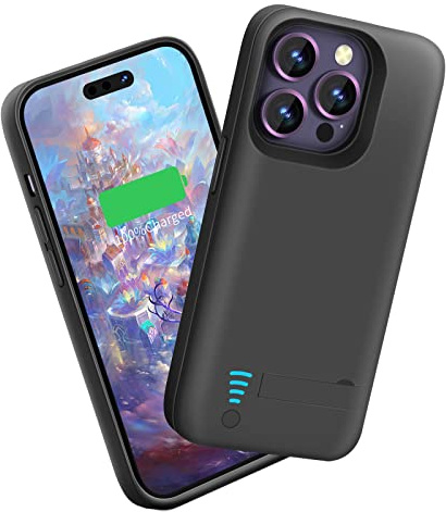 Sitong Battery Case for iPhone 14 Pro Max 6000mAh, Rechargeable, Extended Battery, Charging/Charger Case, Add 100% Extra Juice, 6.7 inch, Black