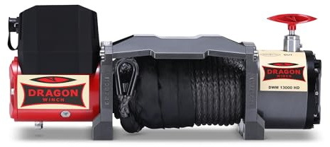 DRAGON WINCH - Verricello Elettrico 24V Maverick 13000 lbs / 5897 kg Cavo in Sintetico 20m Verricello per Auto e Carro Attrezzi incluso telecomando senza fili + argano accessori | Impermeabile IP67