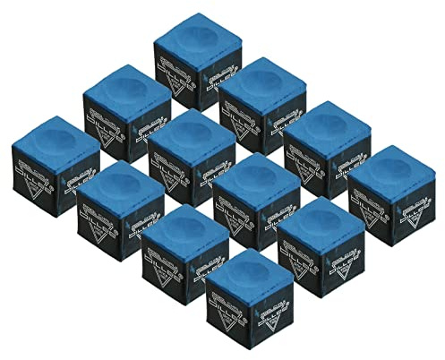 PATIKIL 12Pack Billiard Pool Queue Kreide Snooker Billiard Queue Kreide Billardtisch Zubehör für Billard Queue Stockspitze Blau