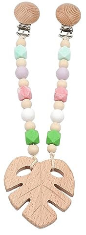 Pyuyan Kinderwagenkette Holz Baby, Kinderwagen Kette für Babys, Kinderwagenkette Mädchen, Kinderwagenkette Baby, Pram Chain Wooden für Kinderwagen oder Kleinkinderautositz, Baby Geschenk
