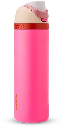 Owala FreeSip Insulated Stainless Steel Water Bottle with Straw for Sports and Travel, BPA-Free, 24-oz, Tan/Pink (Can You See Me?)