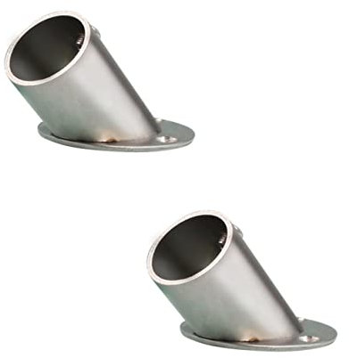 OKUMEYR 2 Stück Kleiderstangenhalter Aus Edelstahl Flanschhalter Für Wandmontage Schrägflanschösen Für Kleiderschrank Und Handtuchstangen