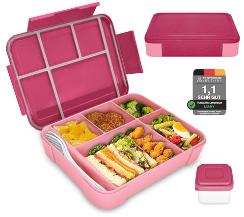 IJIAMY Brotdose Kinder mit Fächern, Bento Box Kinder, Auslaufsicher Lunchbox Kinder, Brotbox für Mädchen & Jungen, Snackbox, Perfekt für Schule, Kindergarten & Ausflüge