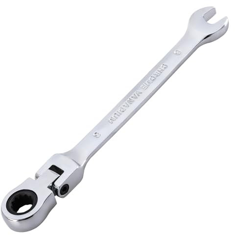 Gedlex Chiavi a Cricchetto 8 mm, Chiave a Cricchetto Flessibile a 180° e Chiavi Inglesi Aperta a 15°, Cromo Vanadio Chiave, Rresistente all'abrasione, Aantiscivolo, Rresistente allo Sporco