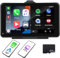 CAMECHO Carplay Screen for Car with Backup Camera + 64GB TF card, 7 inch Portable Touch Screen Car Stereo with Wireless CarPlay and Android Auto Bluetooth Hands Free Call MirrorLink/GPS/Siri/FM/Aux