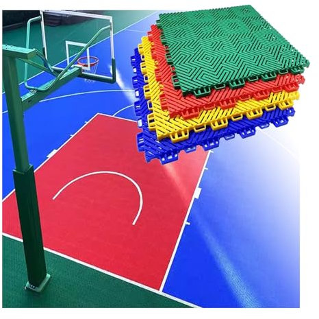 Tapis Caillebotis en Caoutchouc Tapis De Sol Emboîtables Modulaires D'extérieur De 12 Pouces, avec Trous De Drainage, Revêtement De Sol Antidérapant Et Résistant À l'usure (Color : Red, Size : 10PCS
