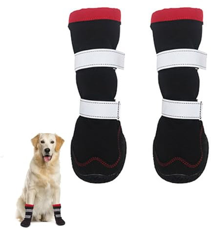 Hundeschuhe Für Kleine Mittelgroße Hunde, Rutschfeste Hunde-Schneestiefel, Wasserdichte Hundeschuhe Mit Reflektierenden Riemen, Haustier-Hundestiefel Zum Wandern, Winter-Hunde-Schneestiefel,B,M