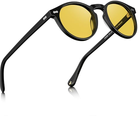 CARFIA Runde Polarisierte Sonnenbrille für Damen mit 100% UV Schutz | Acetat-Gestell, kompatibel mit runden und eckigen Gesichtsformen, inklusive Brillenetui, für Autofahren, Strand, Reisen