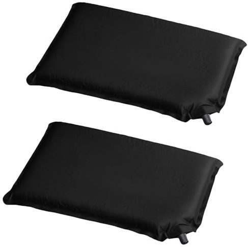 HAC24 2 x sittdyna svart självuppblåsande 37 x 28,5 cm utomhus camping kudde sittunderlag stadionkudde