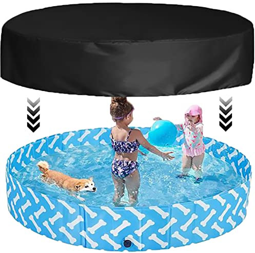 Round Poolabdeckplane Wasserdicht Swimmingpool Abdeckung mit Fixierseil Poolzubehör Pool Abdeckplane für Aufblasbar Planschbecken und Frame Pool, 15FT 457cm