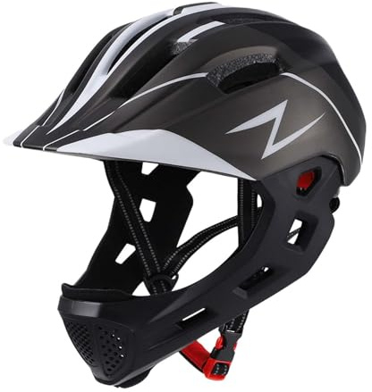 Harilla Kids Full Face Helmet Boys Child Bicycle Helmet Removable Mountain Bike Helmets Adjustable Cushioning Sporting Road Cycling Helmets for Kids Boys Girls Children Bicycling, Black