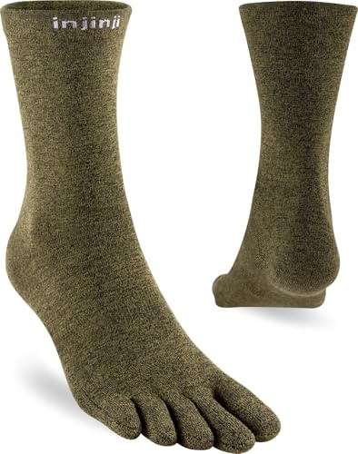 Injinji Liner Crew - Calcetines con dedos separados, Pino, Medium / Large