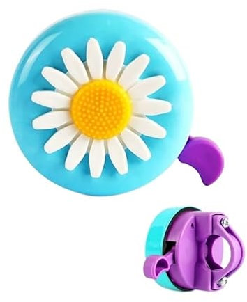 CHENJIAHAO Campanello Bici 2 Pezzi Multicolore for Bambini Campanello for Bicicletta Margherita Fiore Corna Bici for Bambini Ragazze Ciclismo Anello Allarme for Manubrio Campanello Bici Bambino(LZ)