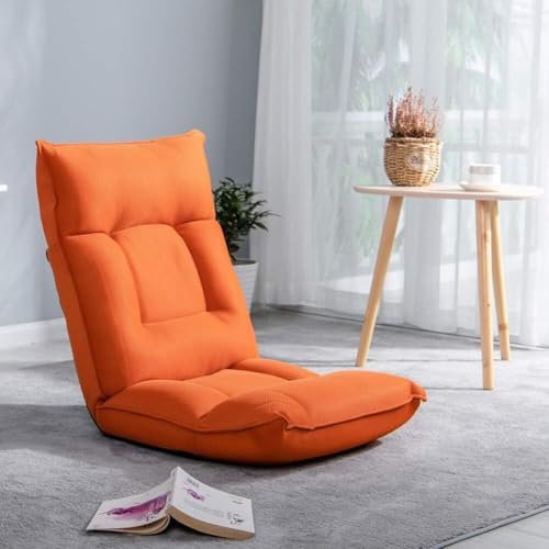 Tatami-Boden-Luftsofa, leicht und mobil, perfekte Gaming-Luftunterstützung für die Rückenlehne, hervorragend zusammenklappbar und verstellbar zum Spielen und Lernen (Orange)