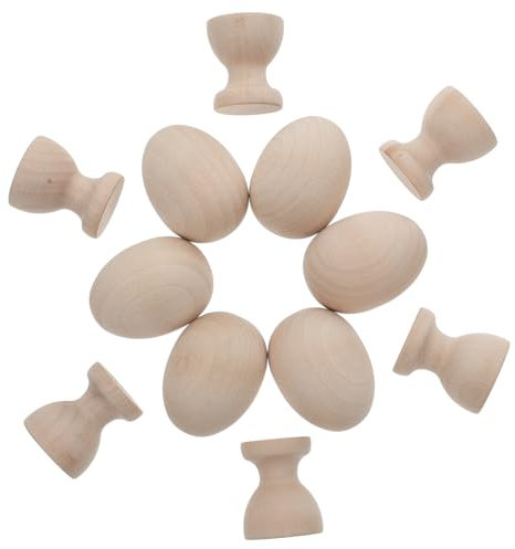 HOLIDYOYO 1ensemble Porte-Oeufs Bois pour Garçon Fille pour Décoration DIY Support à Œufs Bois pour Pâques Accessoire De Cuisine pour Exposer Et Organiser Vos Œufs Atmosphère Festive