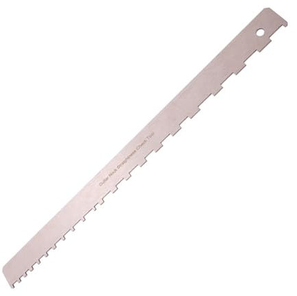 MICFENY Gitarrenhals-Lineal mit geraden Kanten, gekerbtes Lineal für Gitarrenhals, Gitarrenbauer-Werkzeug, Edelstahl, gekerbtes Lineal
