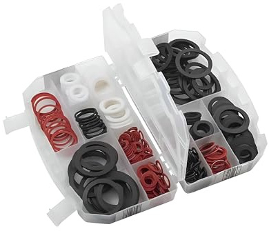 ROTHENBERGER Industrial Dichtungssortiment 383 Teile | Dichtungen in verschiedenen Materialien wie Gummi, PE und Faser sowie O-Ringe und Wasserhahndichtungen | 1500005013