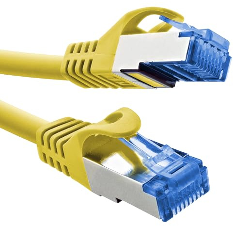 InLine 72607Y Câble patch Cat.6A, S/FTP, TPE (LSZH), CCA, PoE, LAN, Ethernet, câble réseau RJ45 Gigabit, jaune, 7,5 m
