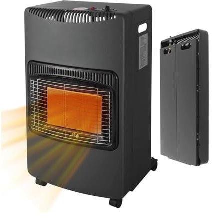 Stufa a gas pieghevole con ruote 4200W colore nero - Witty