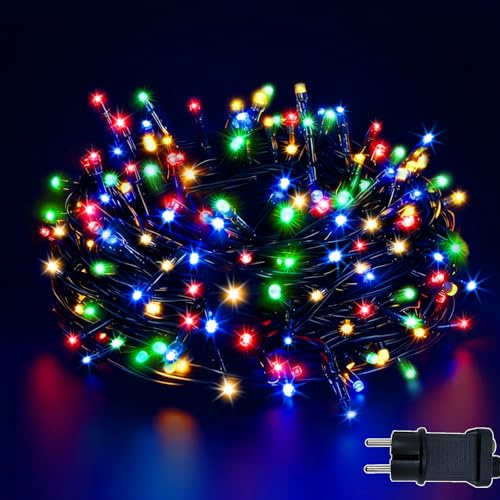 ZCLIKEU LED Lichterkette Außen 30m 300LED mit Stecker, 8 Modi IP44 Wasserdicht Lichterkette Outdoor mit Timer Speicherfunktion für Außen Innen Garten Hochzeit Weihnachten Party - Bunt